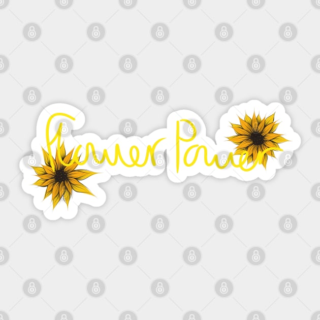 Flower Power // Yellow Handwriting Sticker by Velvet Earth